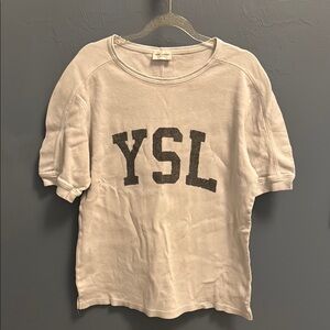 YSL White Short Sleeve Sweatshirt *USED*